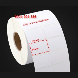 Giấy in mã vạch 2 tem 46x34mm
