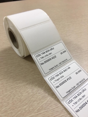 Giấy in tem nhiệt trà sữa (40x25)mm